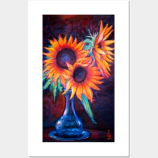 Pastel Painting - Sunflowers still life Posters and Art